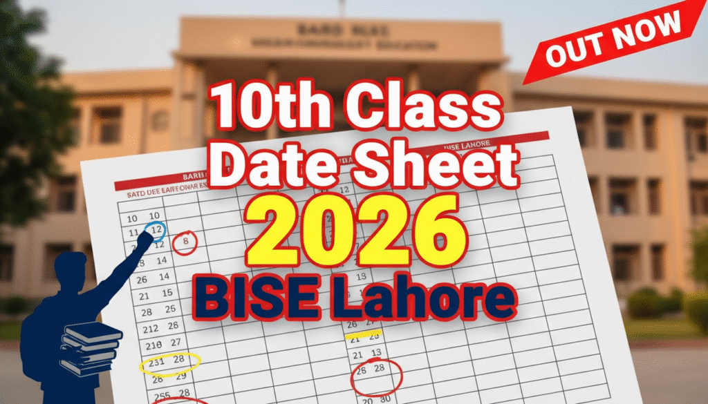 10th Class Date Sheet 2026 BISE Lahore